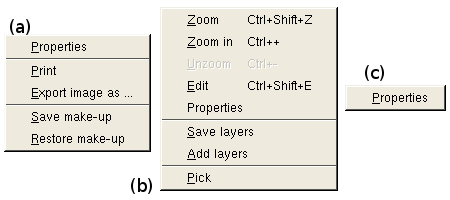 Graphic's context menu